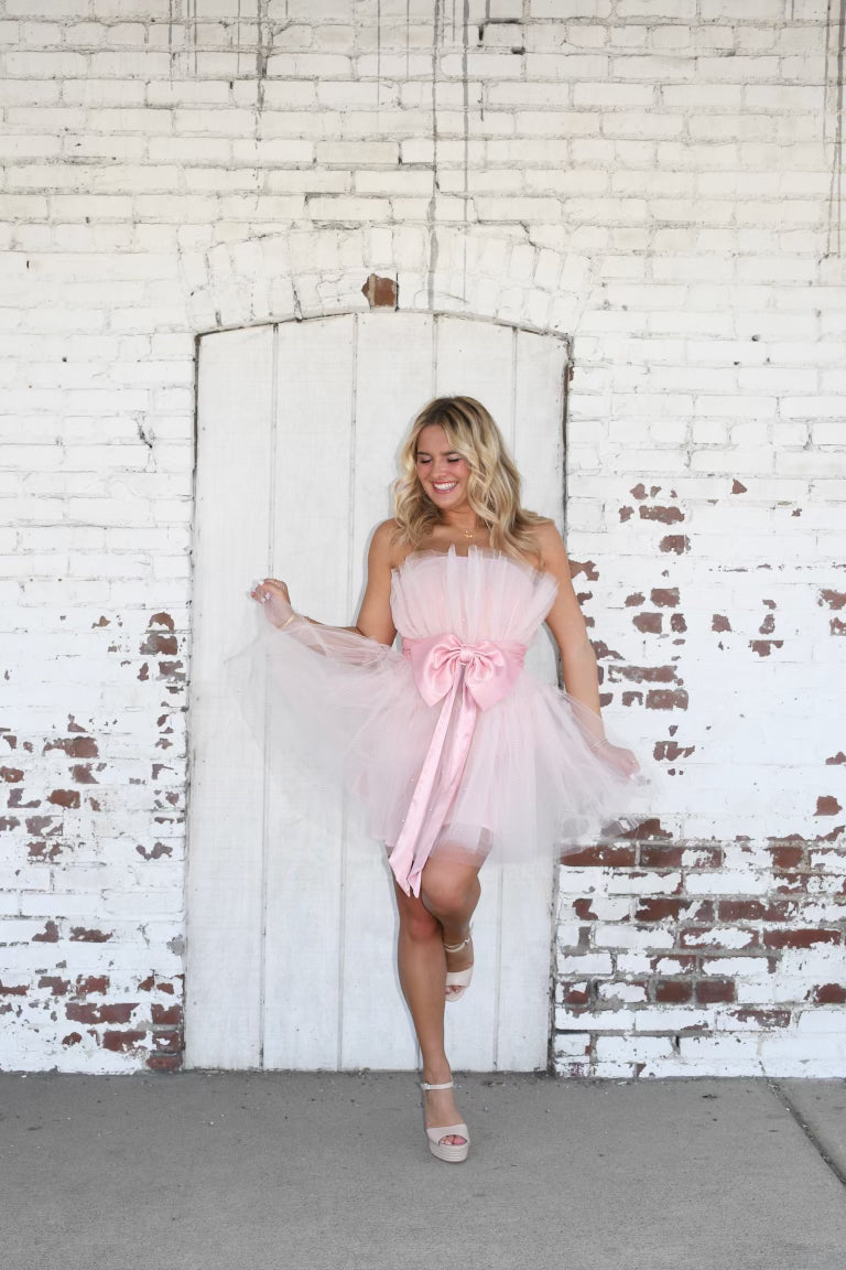 HEART EYES ORGANZA RIBBON MINI DRESS – Seven Summers Boutique